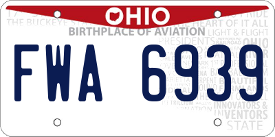 OH license plate FWA6939