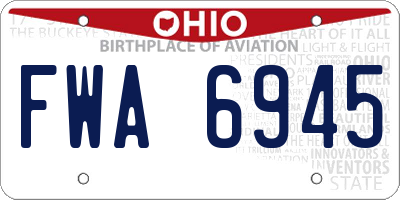 OH license plate FWA6945