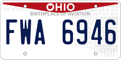 OH license plate FWA6946