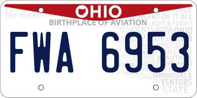 OH license plate FWA6953