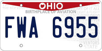 OH license plate FWA6955