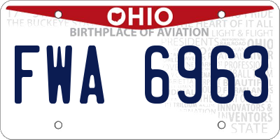 OH license plate FWA6963