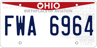 OH license plate FWA6964