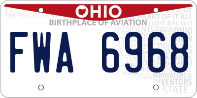 OH license plate FWA6968