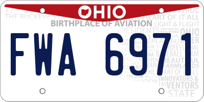 OH license plate FWA6971