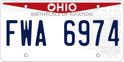 OH license plate FWA6974