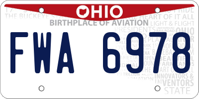 OH license plate FWA6978