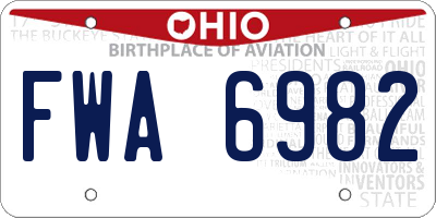 OH license plate FWA6982