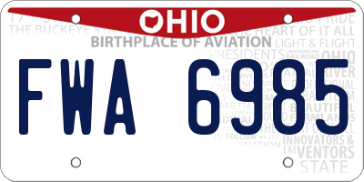 OH license plate FWA6985