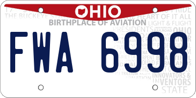 OH license plate FWA6998