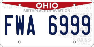 OH license plate FWA6999