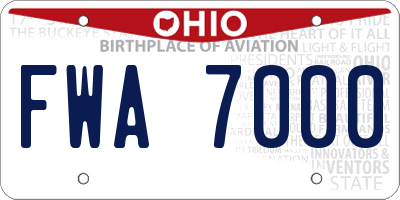 OH license plate FWA7000