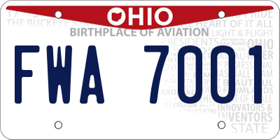 OH license plate FWA7001