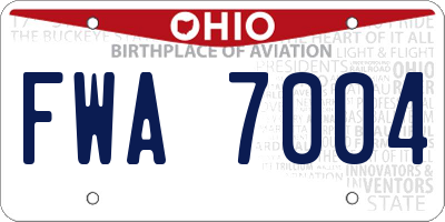 OH license plate FWA7004