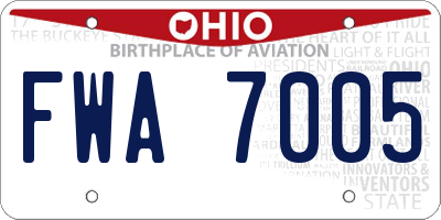 OH license plate FWA7005