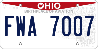 OH license plate FWA7007