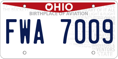 OH license plate FWA7009