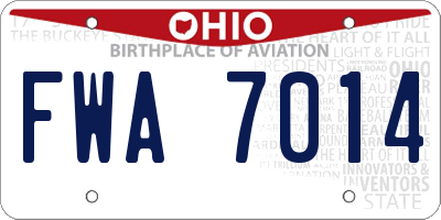 OH license plate FWA7014
