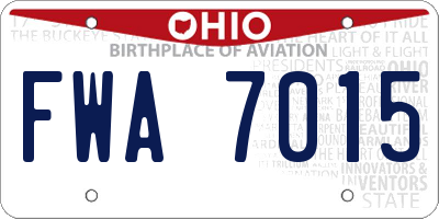 OH license plate FWA7015
