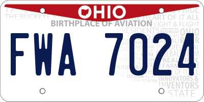 OH license plate FWA7024