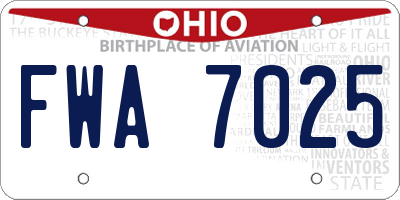 OH license plate FWA7025