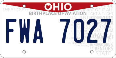 OH license plate FWA7027