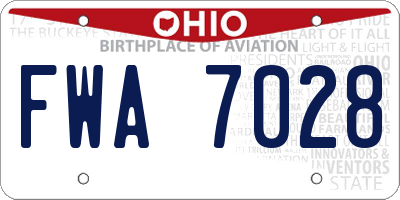 OH license plate FWA7028