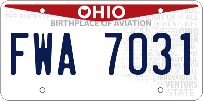 OH license plate FWA7031