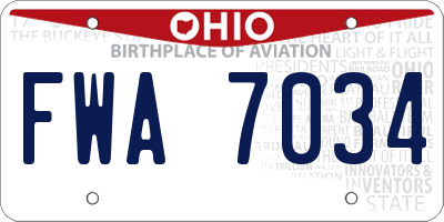 OH license plate FWA7034