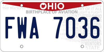 OH license plate FWA7036