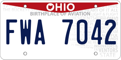 OH license plate FWA7042