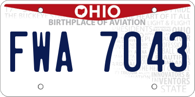 OH license plate FWA7043