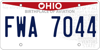 OH license plate FWA7044