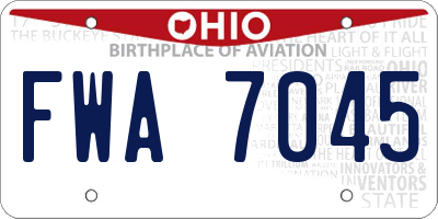 OH license plate FWA7045