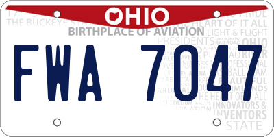 OH license plate FWA7047