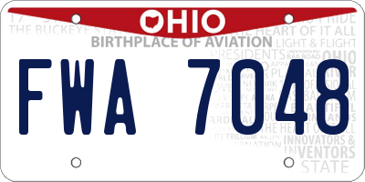OH license plate FWA7048