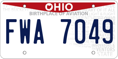 OH license plate FWA7049