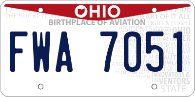 OH license plate FWA7051