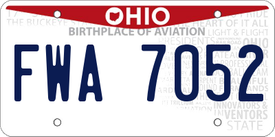 OH license plate FWA7052