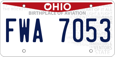 OH license plate FWA7053