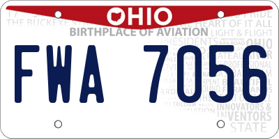 OH license plate FWA7056