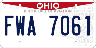 OH license plate FWA7061