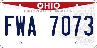 OH license plate FWA7073