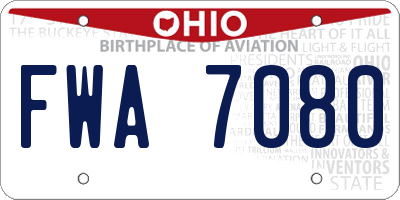 OH license plate FWA7080