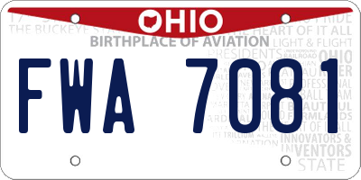 OH license plate FWA7081