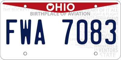 OH license plate FWA7083