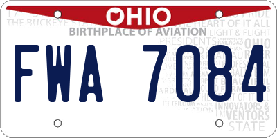 OH license plate FWA7084