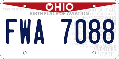 OH license plate FWA7088