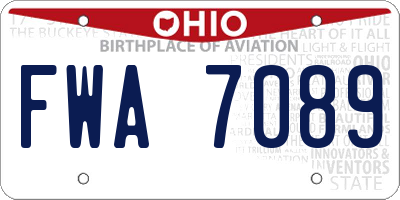 OH license plate FWA7089