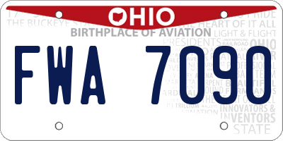 OH license plate FWA7090